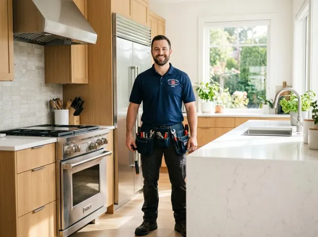 Appliance Repair Hero technician in a Ardara, PA kitchen after an appliance repair